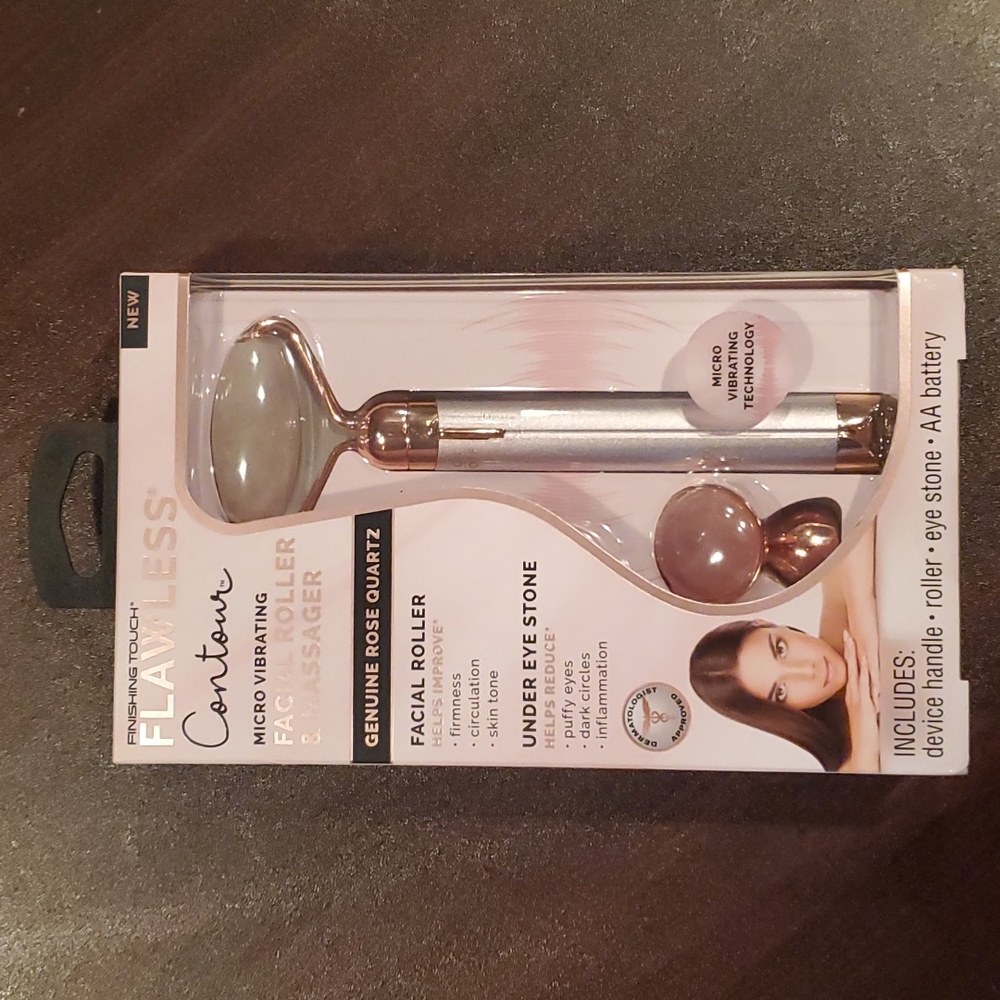 Flawless Contour Facial Roller - Genuine Rose Quartz